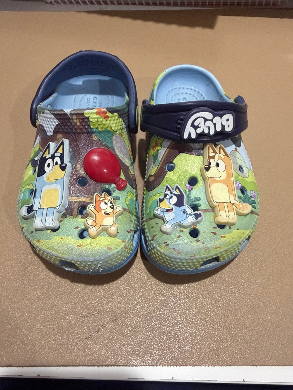 CROCS Kids BLUEY Clogs in Light Green and Navy